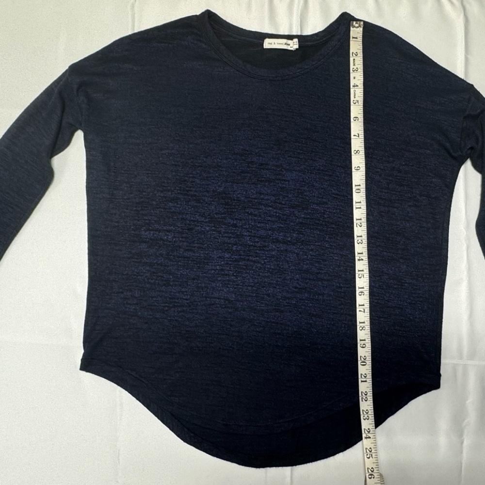 Rag and Bone Jean Tri-Blend Long Sleeve Curve Hem Tee - Size S. - Picture 10 of 15